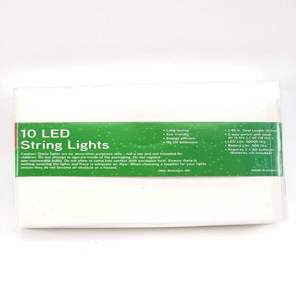 Erins Holiday Home 10 Led String Lights 4 Boxes Gold White 2.95 ft ea All New - Picture 5 of 7